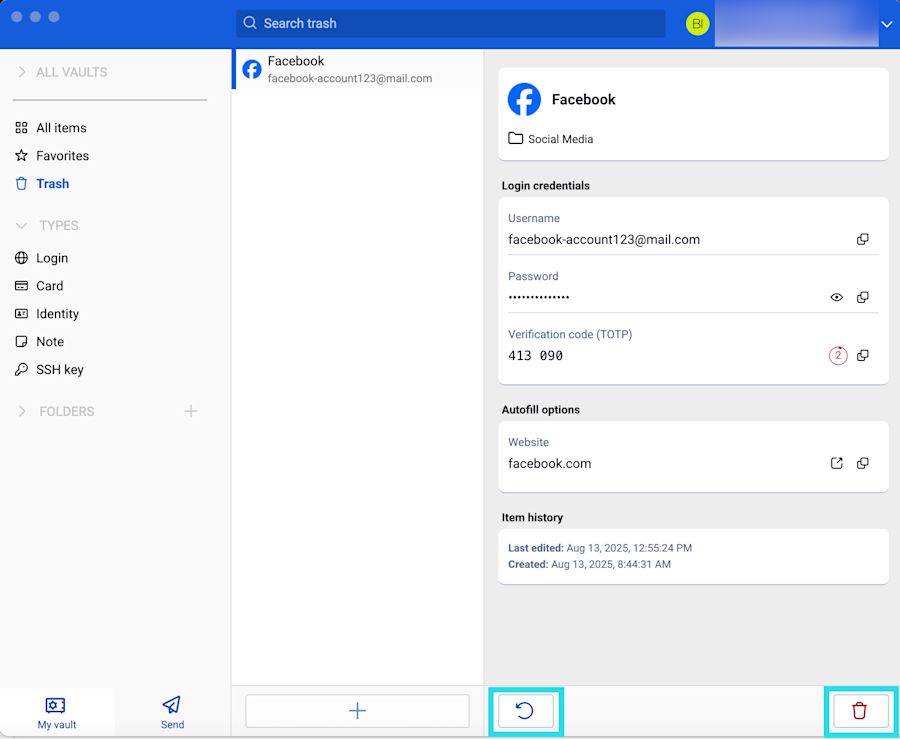 Trash in desktop apps
