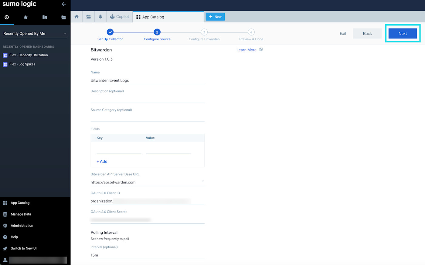 configure application connection