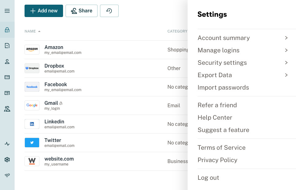 Exporter de Dashlane